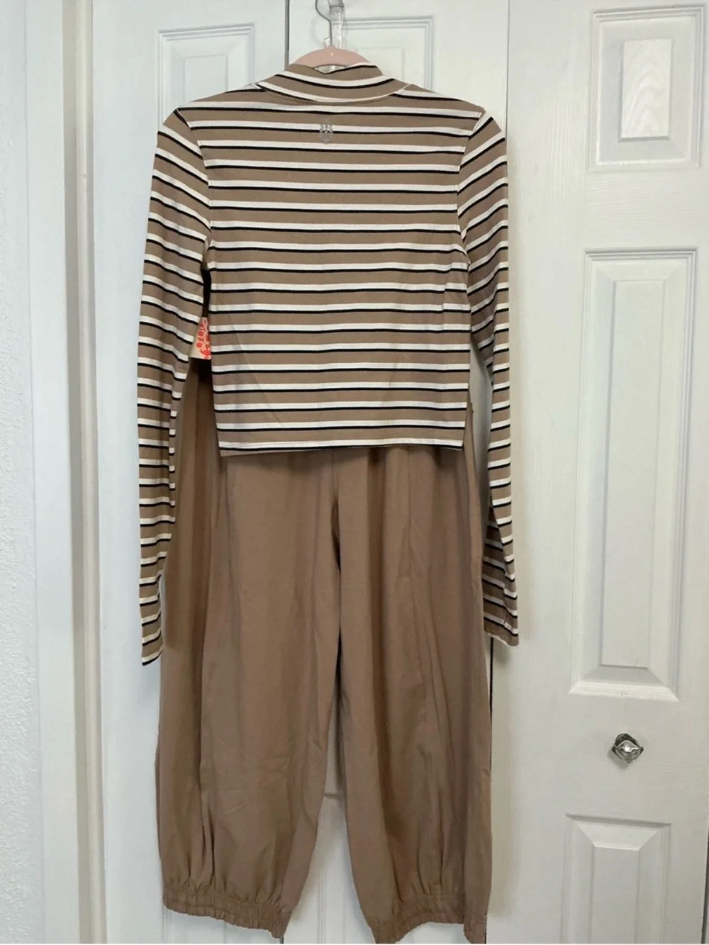 NWT Free People Up In The Air Printed 2-Piece Set Sandy Navy Stripe Size Medium